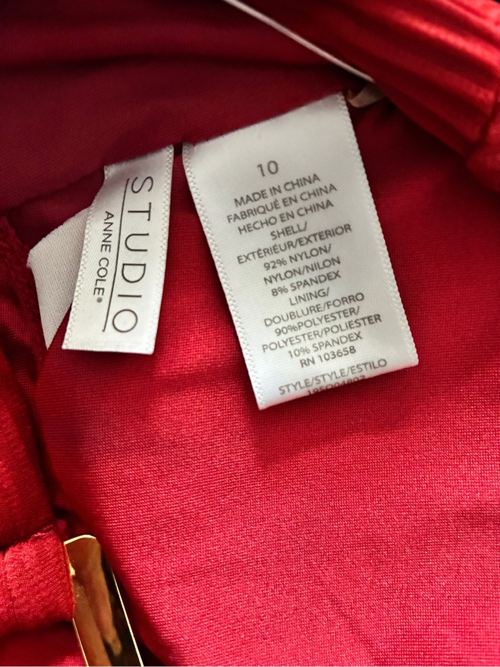Anne Cole Studio My Goddess Sexy Deep Red Gold Halter One Piece Swimsuit, 10 NEW - Picture 6 of 8